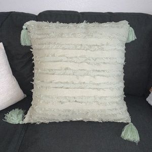 Living Spaces Sage Tassel Decor Pillow